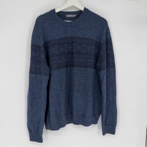 MFH Knits Blue Baby Alpaca Crewneck Sweater Large